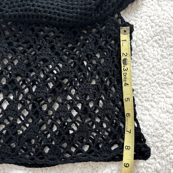 Fashion Nova Crochet Gypsy Hippie Top Off Shoulder Ruffle S/M Open Knit Festival - Picture 12 of 12